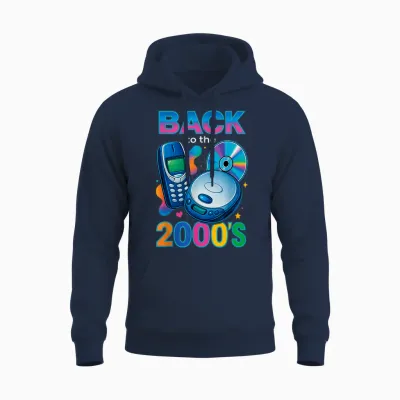 Back to the 2000s Retro Design Vintage Theme Party Unisex Hoodie - Navy