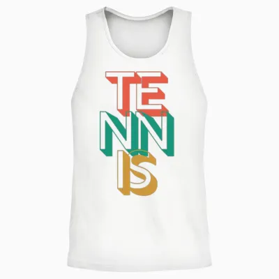 Retro Tennis Unisex Tank Top - White