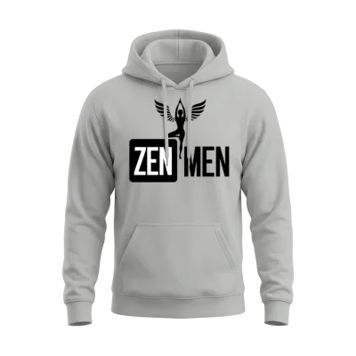 Zen Men Retro Unisex Hoodie - Ash