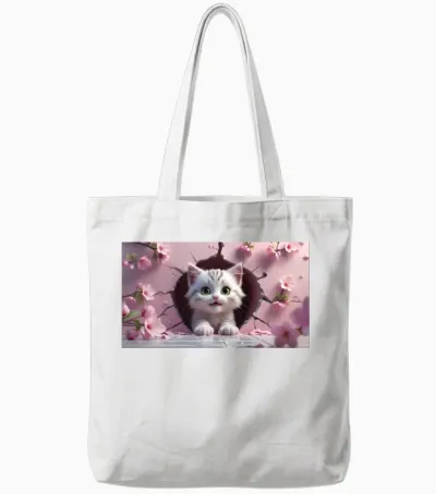 Cute Cat Coffee Mug – Perfect Gift for Cat Lovers Tote Bags - White