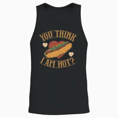 Hot Dog Funny Unisex Tank Top - Black