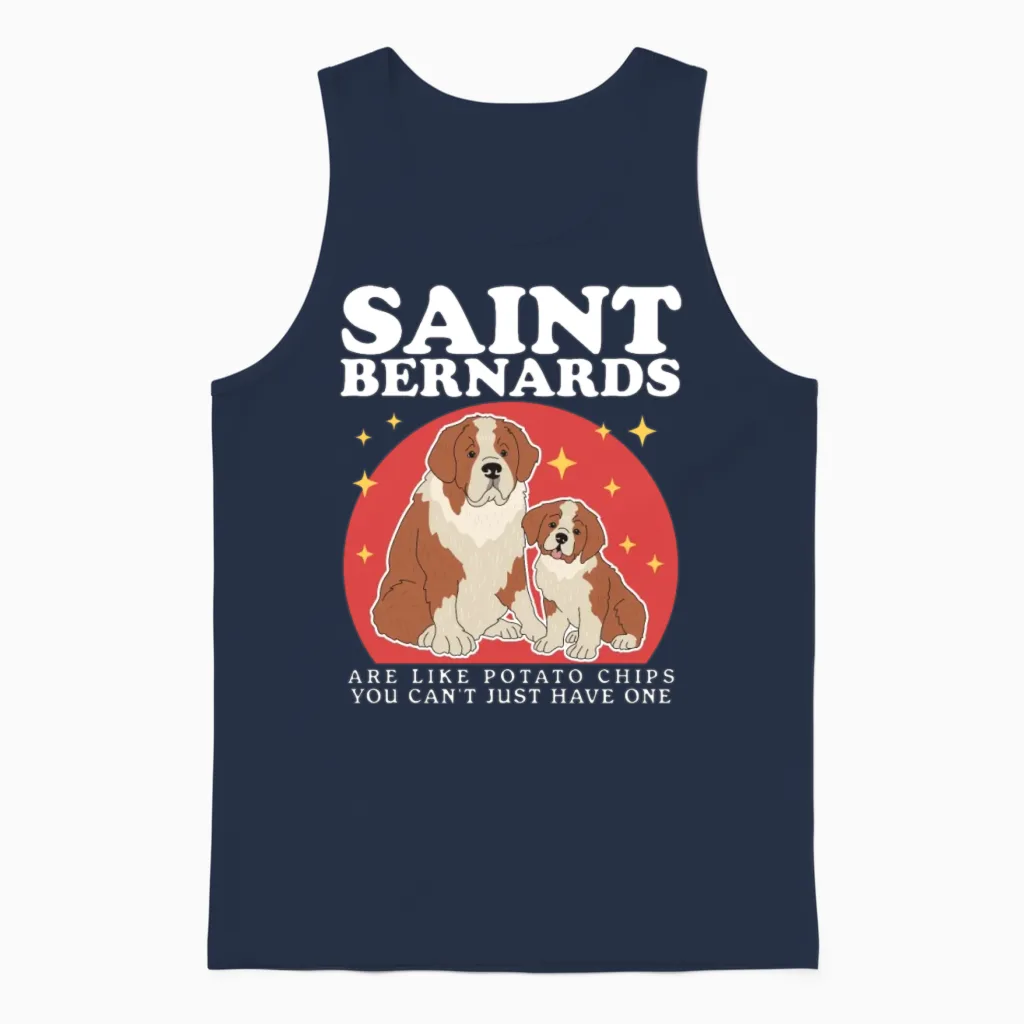 Saint Bernards Are Like Bernhardiner Dog Unisex Tank Top in Navy