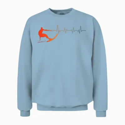 Cool Waterski Art Water Ski Coach Water Skiing Unisex Sweatshirt - Light Blue
