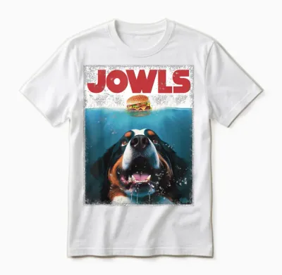 Funny Berner Jowls Burger Bernese Mountain Dog Mom, Dog Dad Unisex T-Shirt - White