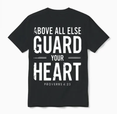 Above All Else Guard Your Heart - Proverbs 4:23 Unisex T-Shirt - Black