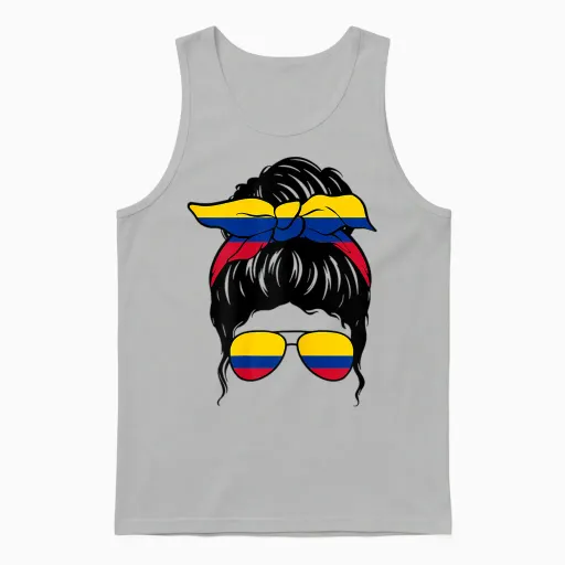 Colombian Girl Colombian Flag Colombian Proud Colombian Woman Unisex Tank Top - Ash