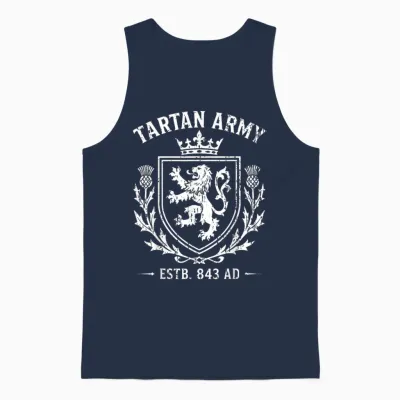 Scotland Tartan Army T Unisex Tank Top - Navy