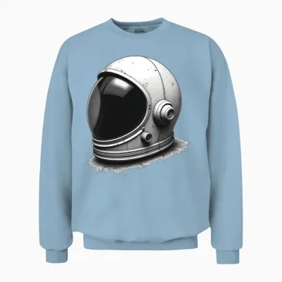 Retro Astronaut Helmet Unisex Sweatshirt - Light Blue