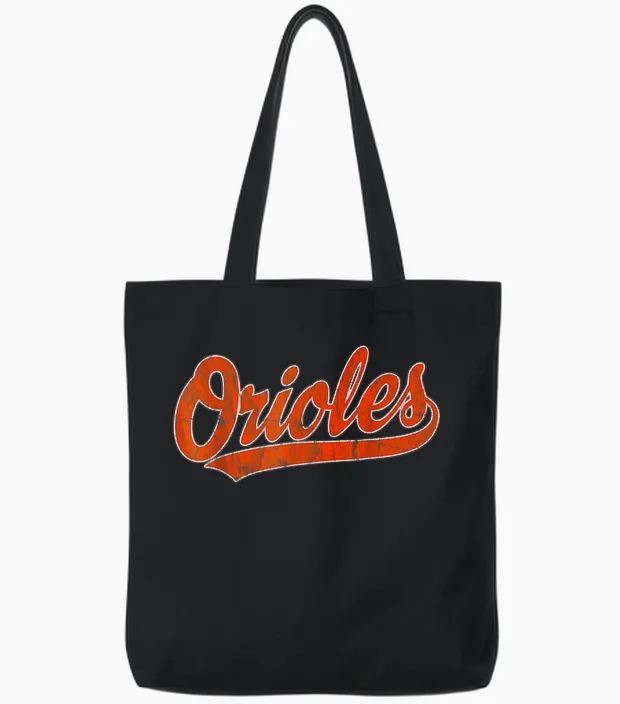 Retro Oriole Vintage Tote Bags in Black