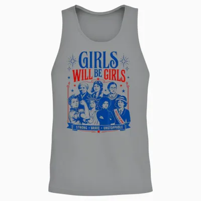 Girls Will Be Girls 4th of July Unisex Tank Top - Sport Grey