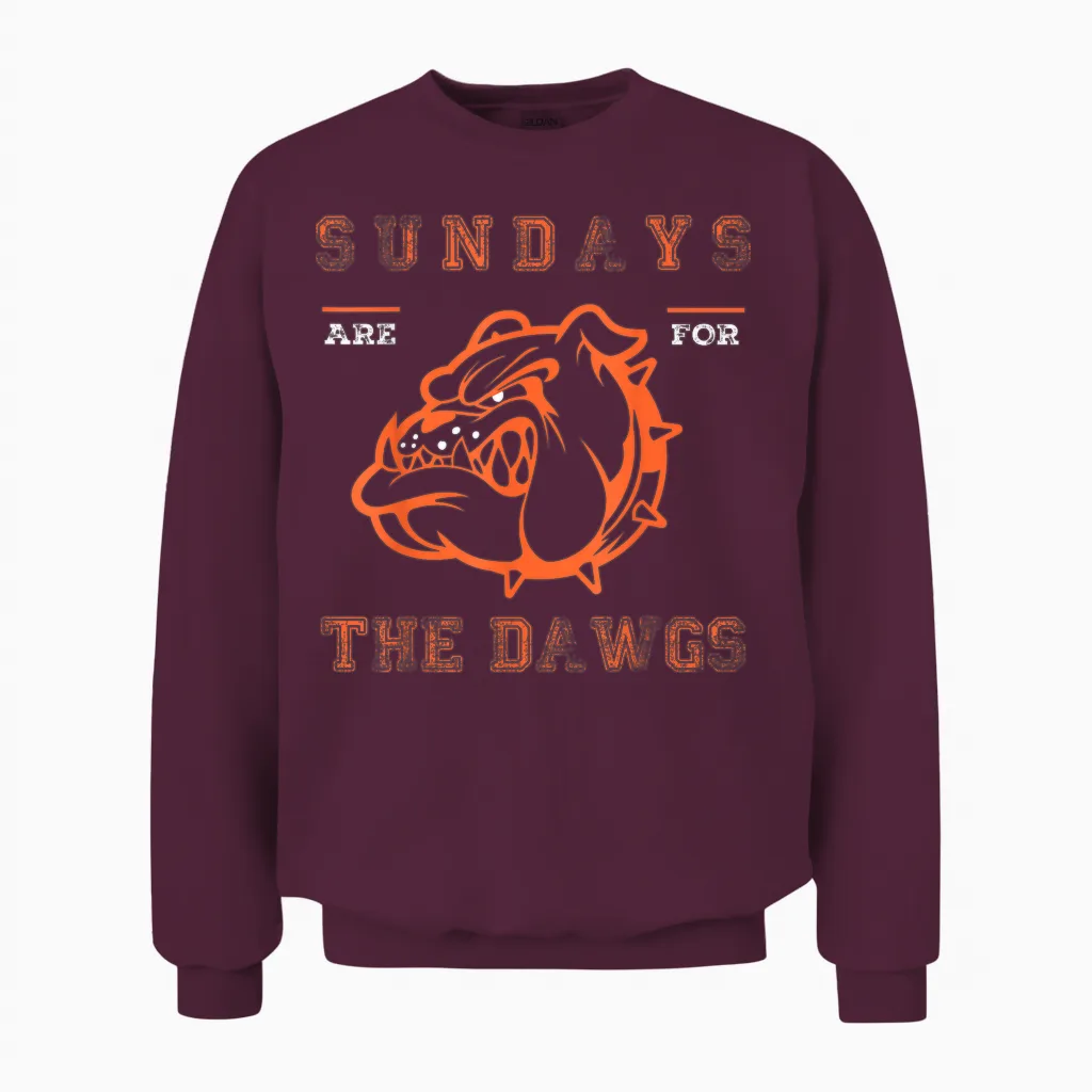 Sundays Are for the Dawgs Cleveland Ohio Present Dawg Unisex Sweatshirt in Maroon