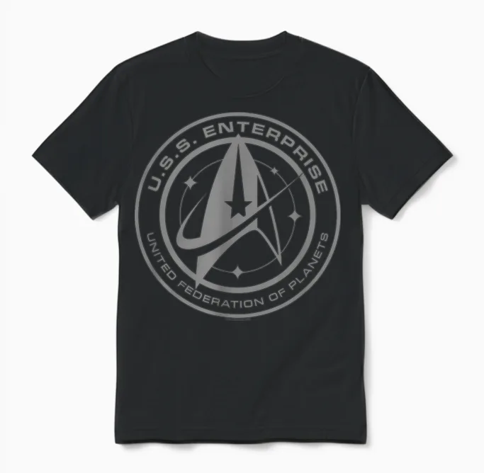 Star Trek: Discovery Enterprise Crest Unisex T-Shirt in Black