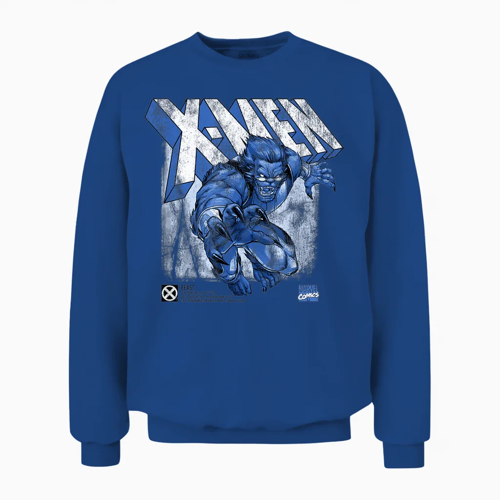 Marvel X-Men Beast T-Shirt, Grey, S Unisex Sweatshirt in Royal