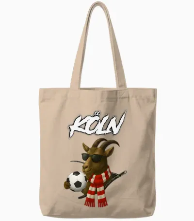 Cologne Football Bock - Rheinisches Fan Design Tote Bags - Natural