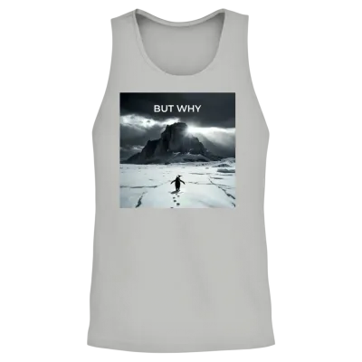Penguin Mountain - but Why Unisex Tank Top - Ash