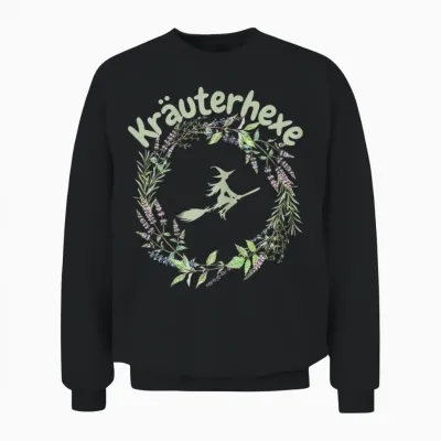Herbal Witch Melissa Lavender Forest Flowers Herbs Witch Women's T-Shirt, Black Unisex Sweatshirt - Black