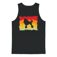 Poodle Retro Unisex Tank Top - Black – 1