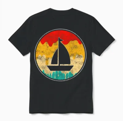 Sailing Retro Unisex T-Shirt - Black