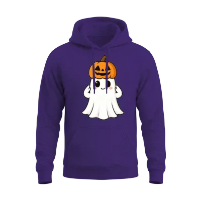 Halloween Pumpkin Hat Ghost Unisex Hoodie - Purple