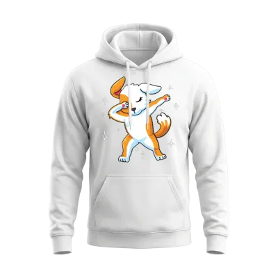 Dog Dab Unisex Hoodie - White