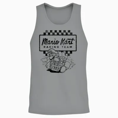 Mario Kart Racing Team Outlined Mario Drift Graphic Unisex Tank Top - Sport Grey