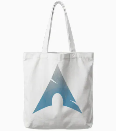 Linux Lovers Tee Arch Linux Vintage Worn Logo Open Source Bone T-Shirt, Black, S Tote Bags - White