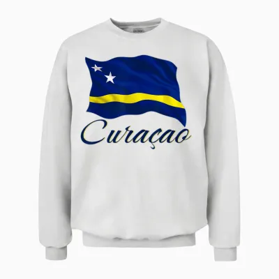 Curacao-Flagge, Patriotisch, Herren, Damen, Kinder, Curaçao, Niederländisch Unisex Sweatshirt - White