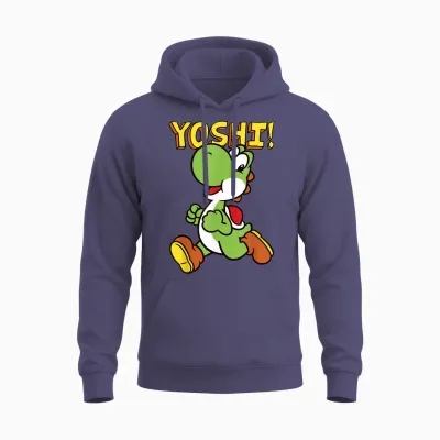 Nintendo Super Mario Yoshi Intro Jump Graphic Unisex Hoodie - Heather Sport Dark Navy