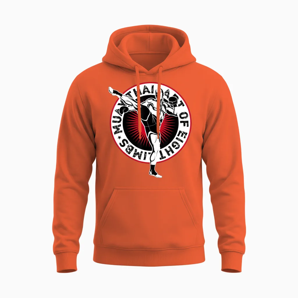 Muay Thai Muay Thai Limbs Muay Thai Boxing Art Unisex Hoodie in Orange