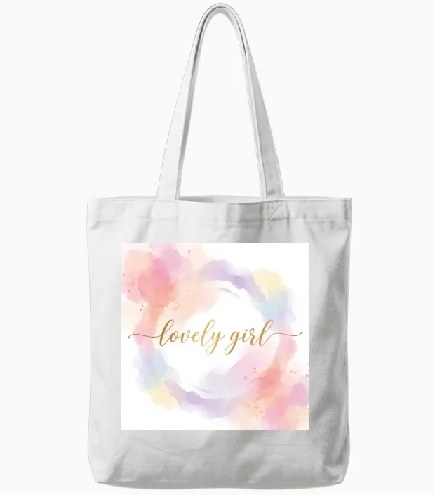 Lovely Girl White Background Tote Bags in White