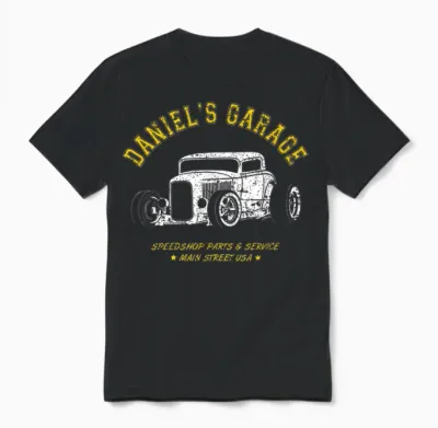 Daniel's Garage Hotrod Car Design Pour Le Nom Daniel Unisex T-Shirt - Black