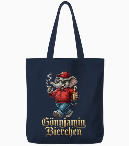 Gönnjamin Bierchen Benjamin Bierchen Bier Lecker Bierchen Tote Bags - Navy