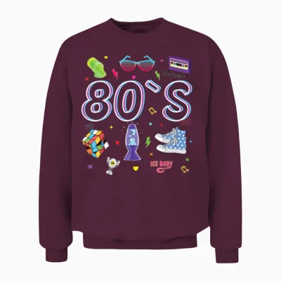 80er Jahre Mottoparty 80er Jahre Kostüm - I Love the 80s Unisex Sweatshirt - Maroon