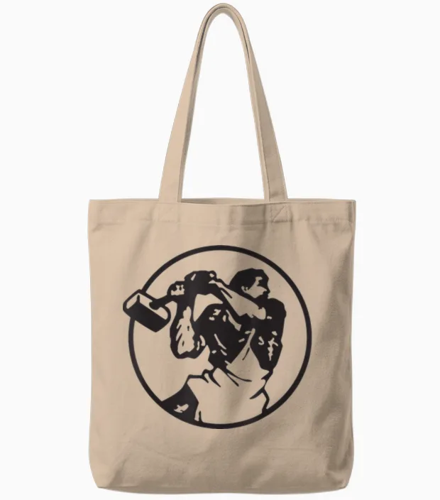 And One Band T-Shirt, White Music Lovers Gift Tote Bags in Natural