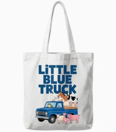 Little Blue Truck Shirt Toddler Animals Little Blue Truck Tote Bags - White