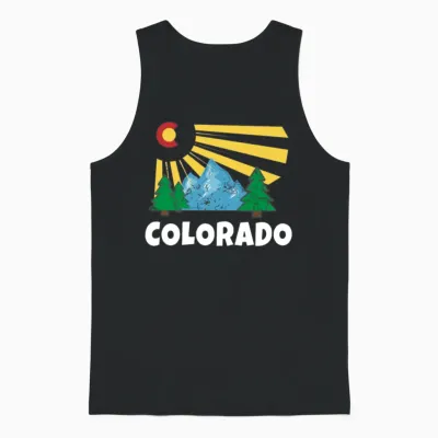 Native Colorado Gifts Co State Flag Sunrise Unisex Tank Top - Black