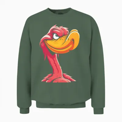 Flamingo Funny Unisex Sweatshirt - Military Green