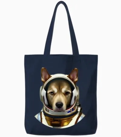 Astronauts Mission Dog Tote Bags - Navy