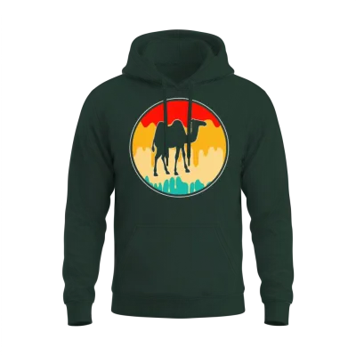 Camel Retro Unisex Hoodie - Forest