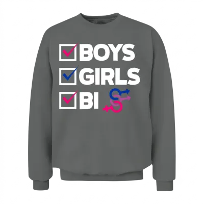 Boys Girls Bi Funny Bisexual Bi Pride Gift Unisex Sweatshirt - Graphite Heather