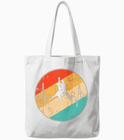 Dance Retro Heartbeat Tote Bags - White