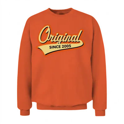 Original Since 2005 (year of Birth, Birthday / 3c) Unisex Sweatshirt - Orange