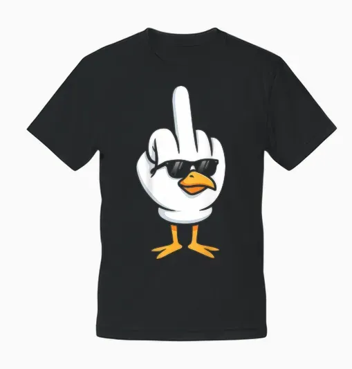 Doigt D'honneur Mouette Humoristique Pour Adulte Unisex T-Shirt - Black