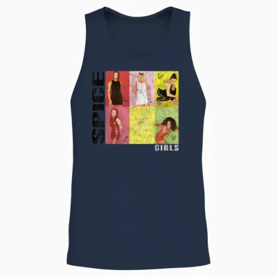 Official Spice Girls Signitures Unisex Tank Top - Navy