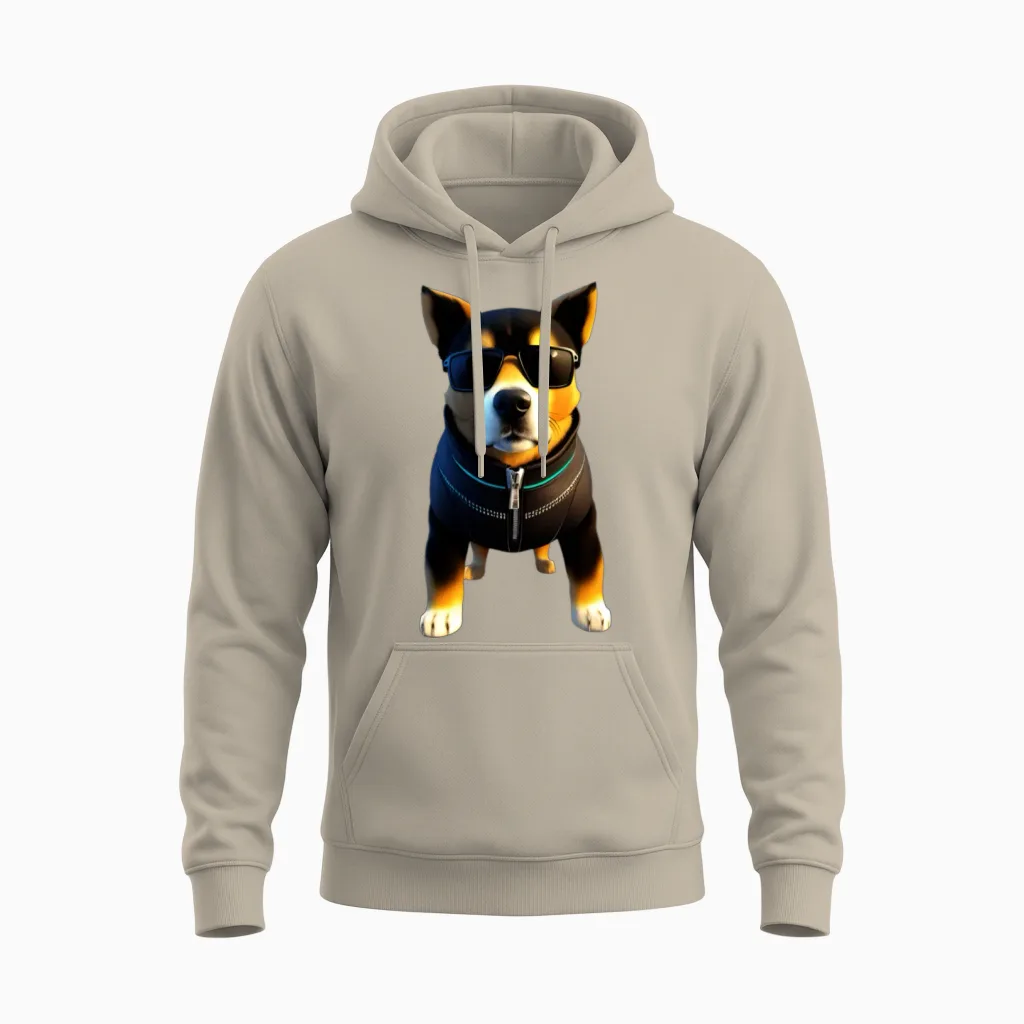 Cool Dog Lovers Gift Unisex Hoodie in Sand