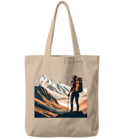 Hiking Girl Tote Bags - Natural