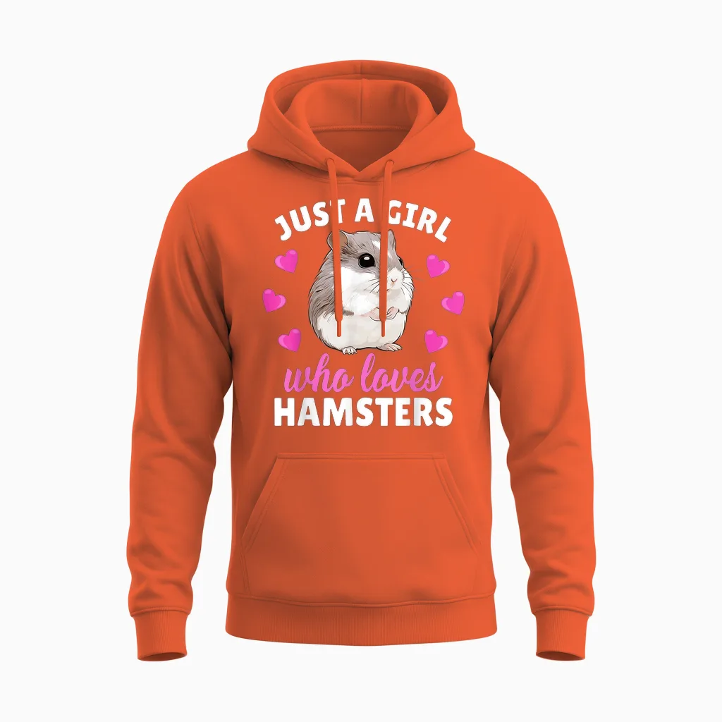 Just a Girl Who Loves Hamster Cute Zwerghamster Haustierbesitzer Unisex Hoodie in Orange