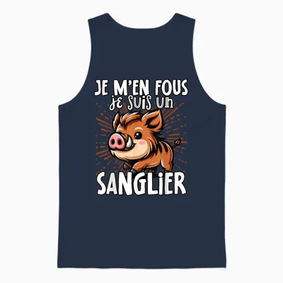 Je M'en Fous Je Suis Un Boar - Sweet Wild Boar T-Shirt, Black, S Unisex Tank Top - Navy