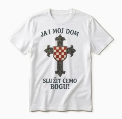 Christliches Kroatisches Kreuz | Hrvatska | Kroatien Unisex T-Shirt - White