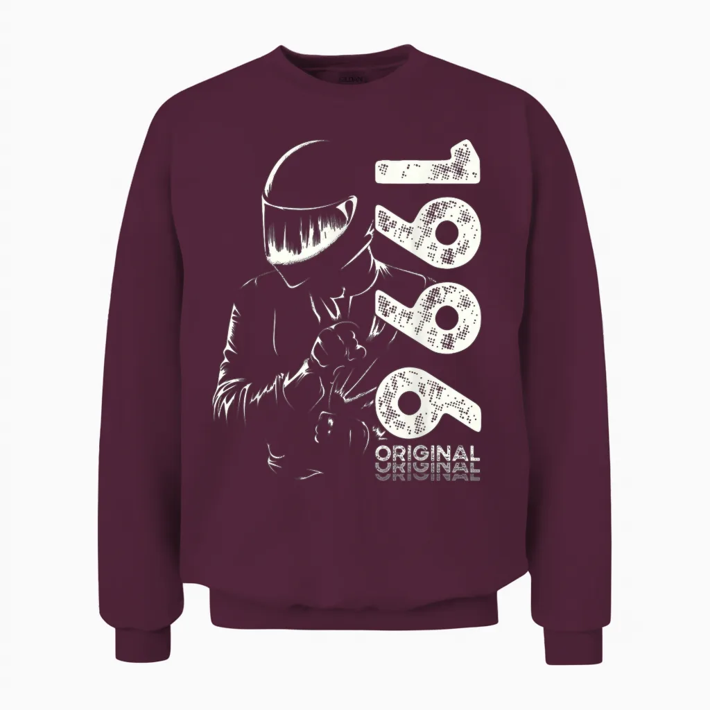 30. Geburtstag Mann Motorrad Motorradfahrer Biker 1996 Unisex Sweatshirt in Maroon